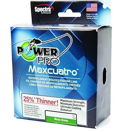 Power Pro Maxcuatro Spectra Ht Braided Fishing Line 50Lb 500Yd Moss Green 33400500500E